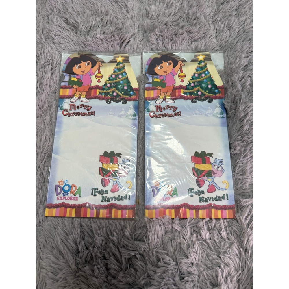 2- Nickelodeon Dora the Explorer Boots Holiday Magnetic Note Pads Y2K Nostalgia